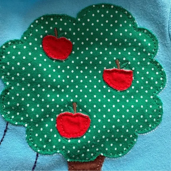 Baby Boden Baby Girl Long-Sleeve Blue Whimsical Duck Apple Tree Top: 6-9M - Picture 8 of 8